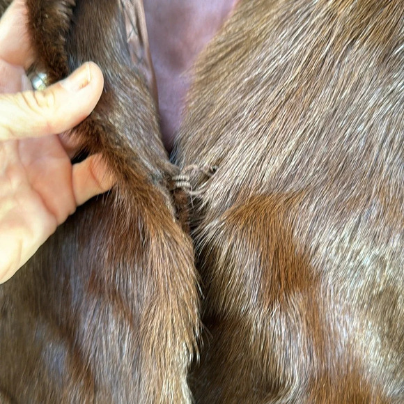 Vintage dark rich brown ranch mink fur coat short gorgeous - Picture 9 of 16